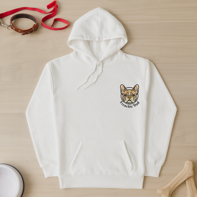 Frenchie Dad Embroidered Hoodie – Premium French Bulldog Logo Sweatshirt for Dog Lovers